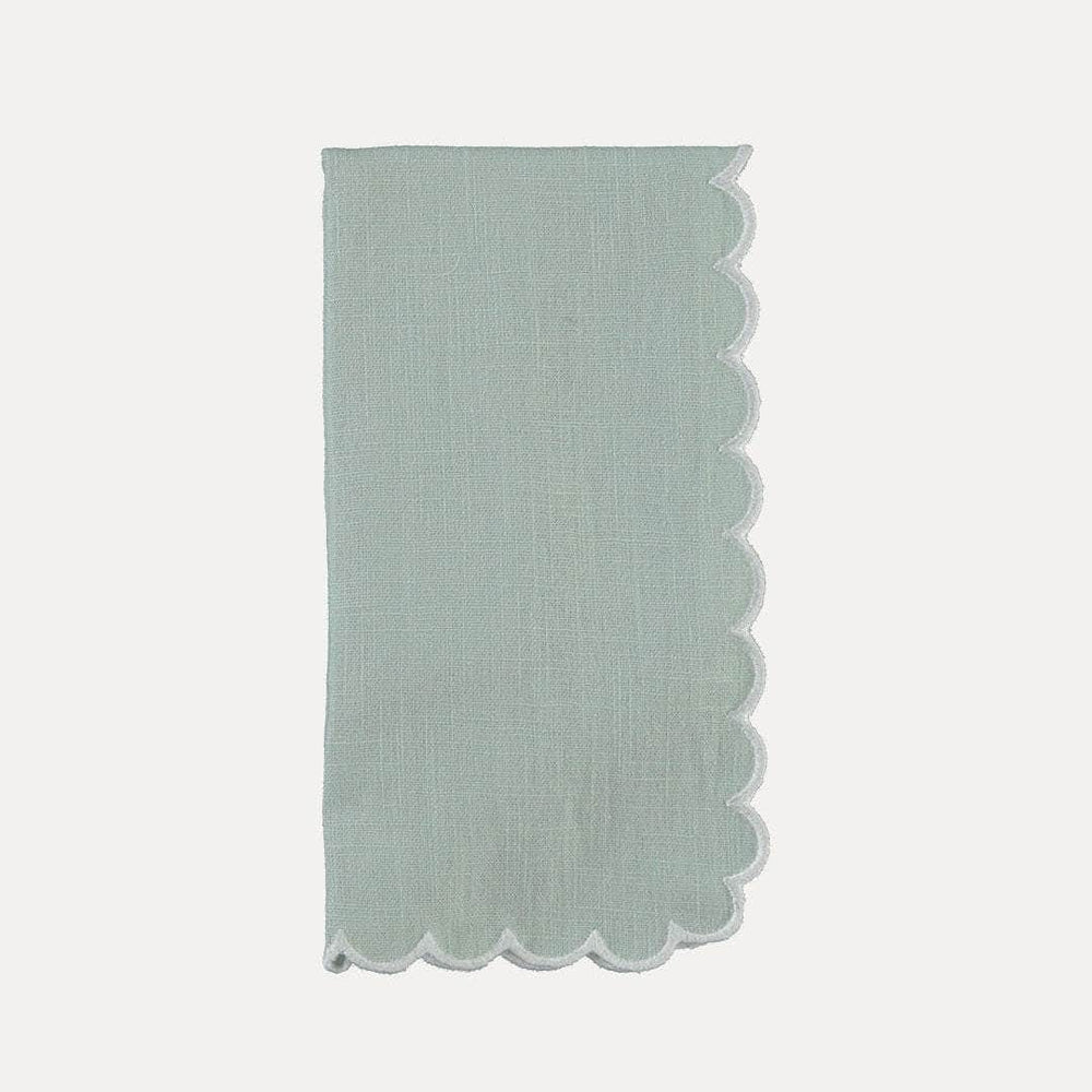 Filipa Napkin, Aqua Green with White