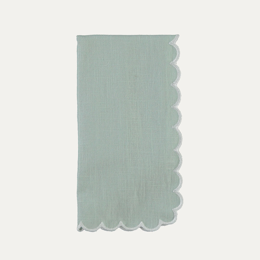 Filipa Napkin, Aqua Green with White
