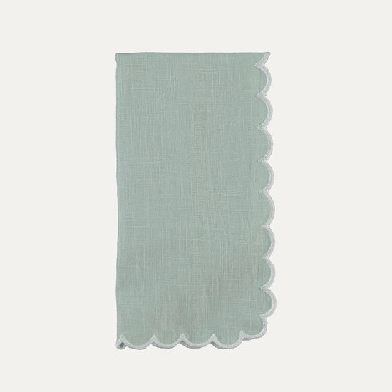 Filipa Napkin, Aqua Green with White