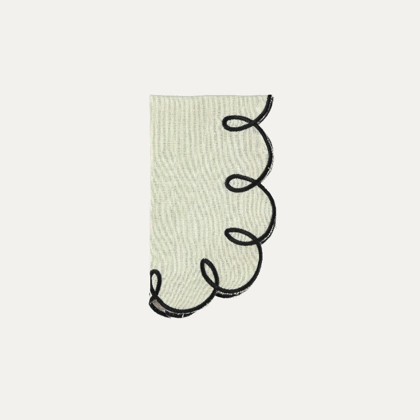 Lisboa Napkin, Beige with Black