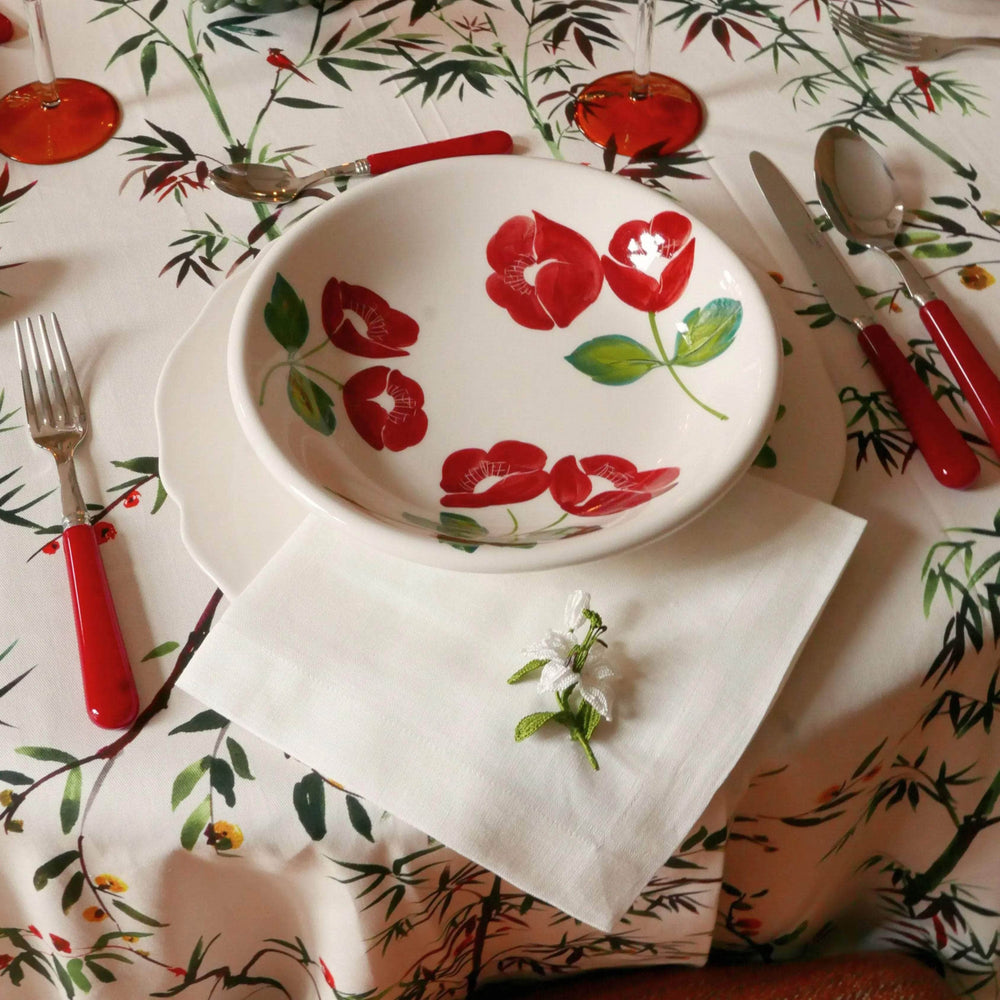 Dinner Napkin w/ Lily Pin
