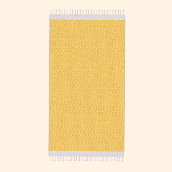 Modern Love Pure Cotton Bath & Beach Towel In Sunny Yellow