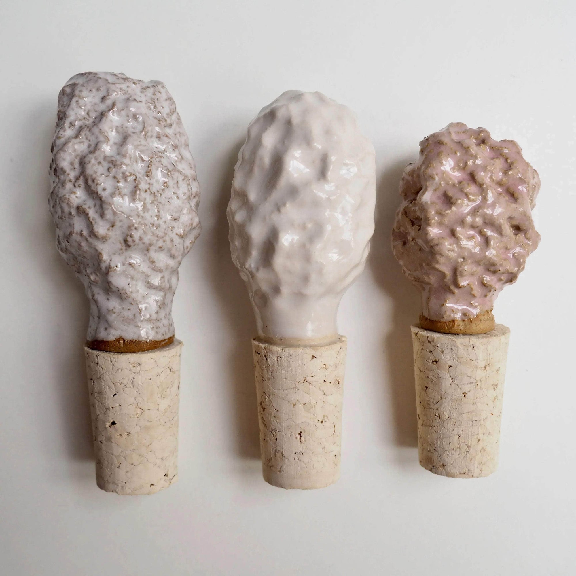 Handmade Textural Ceramic And Cork Bottle Stopper