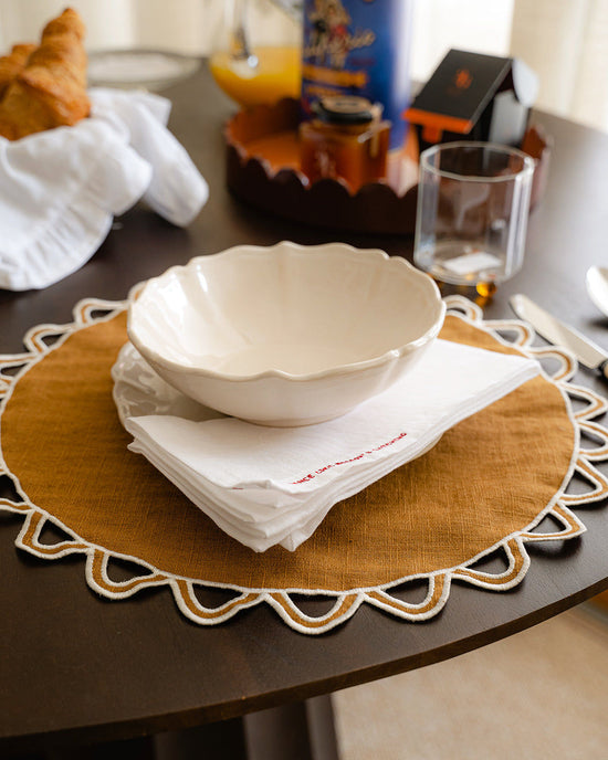 Halo Placemat, Brown with Ecru