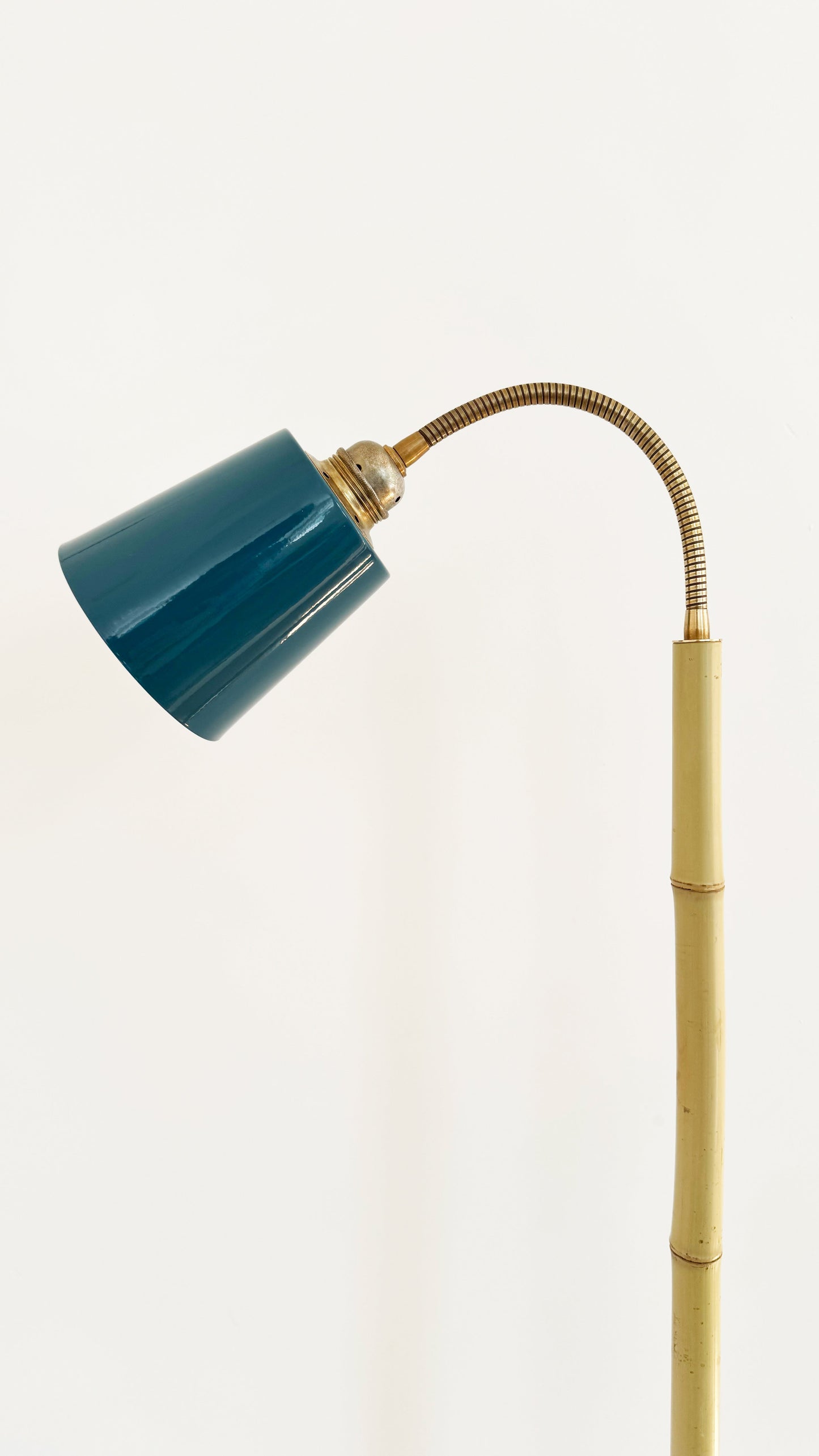 Bamboo and Terracotta Floor Lamp - Blue