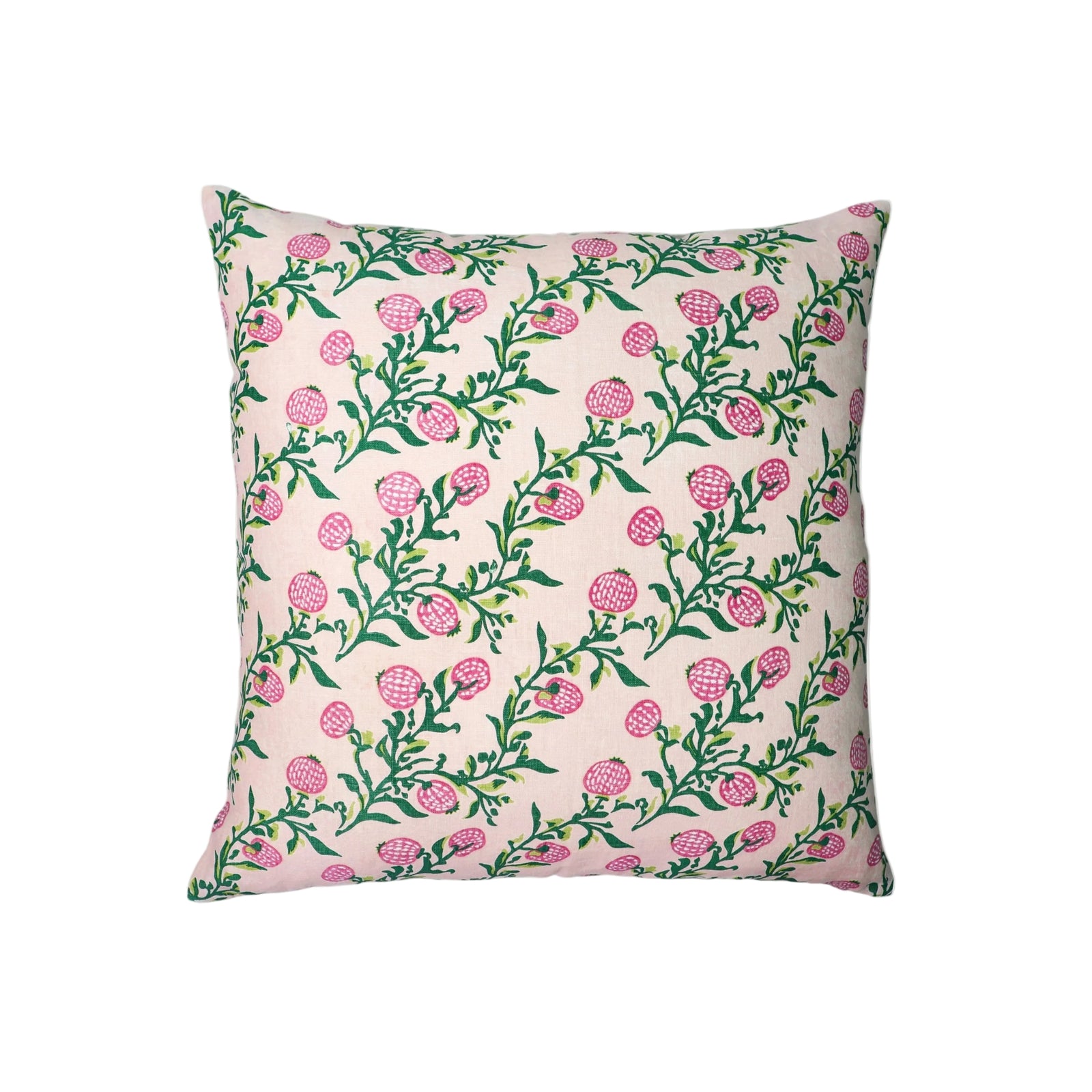 Rasa - Pure Linen Throw Pillow Cover - Pastel Pink