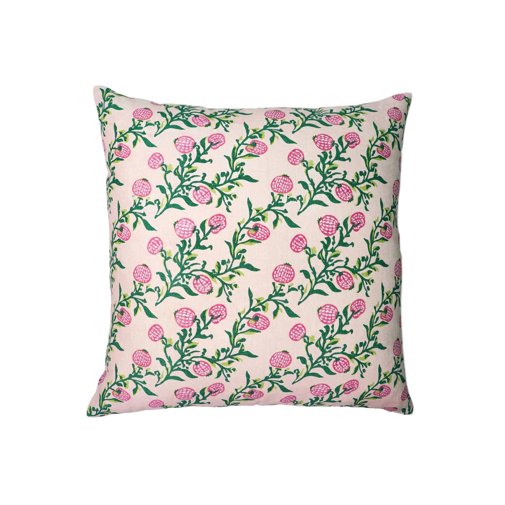 Rasa - Pure Linen Throw Pillow Cover - Pastel Pink