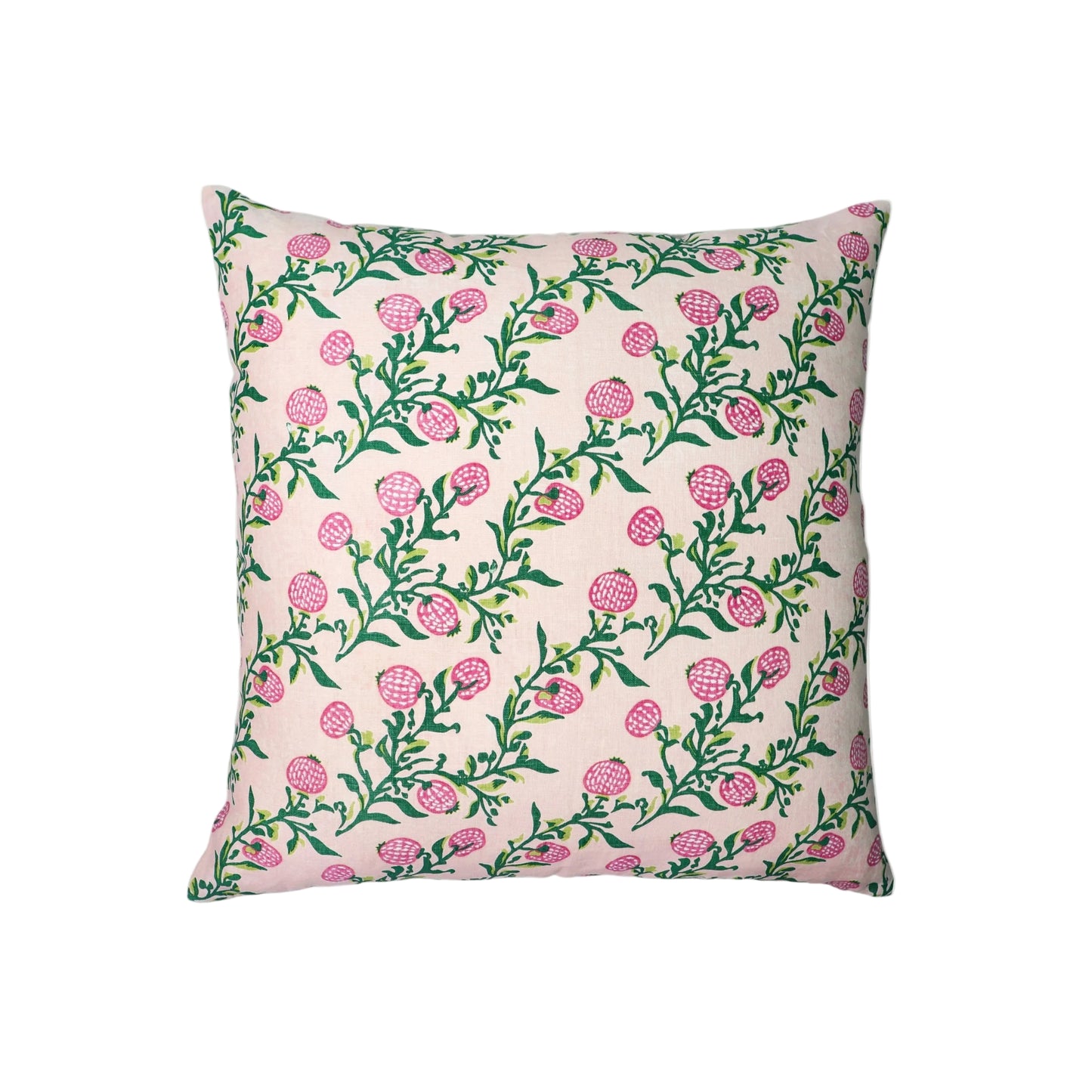 Rasa - Pure Linen Throw Pillow Cover - Pastel Pink