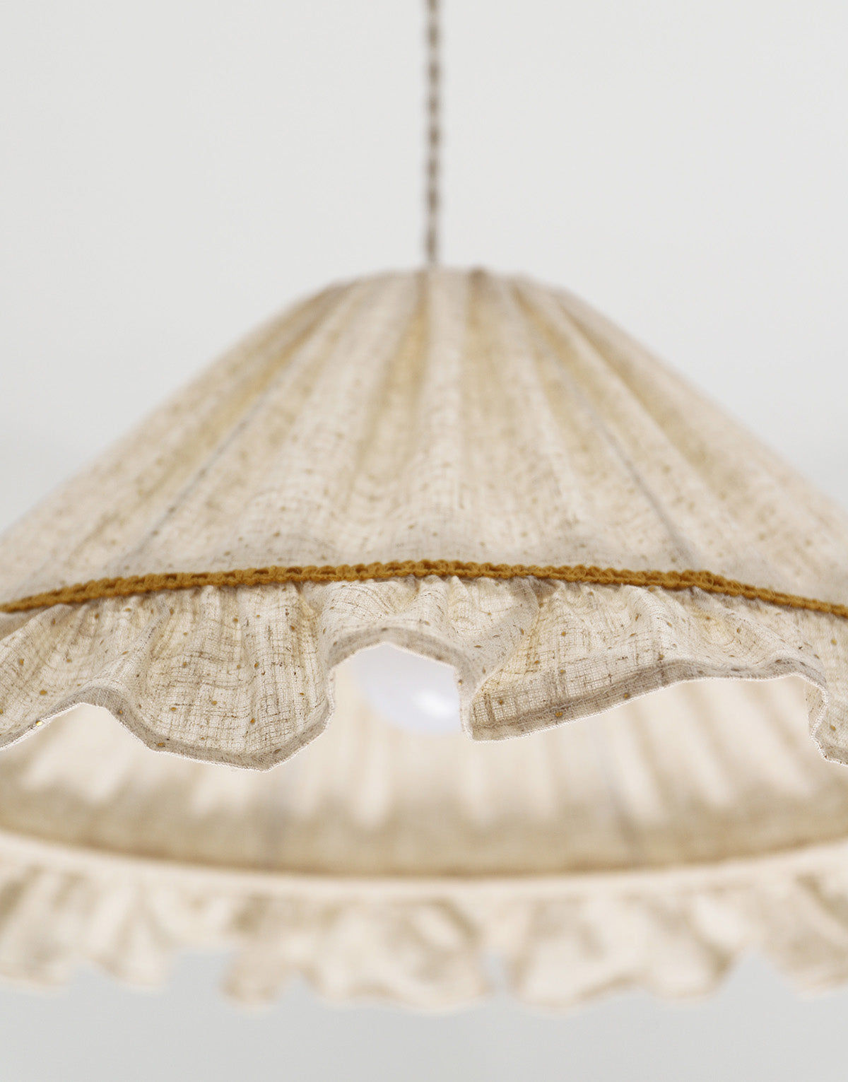 Conical Pendant Light With Ruffle Emilia “Classic Dots”