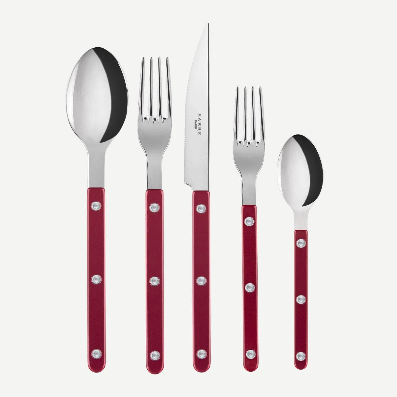 Bistrot Pearly 5pc Cutlery Set, Red
