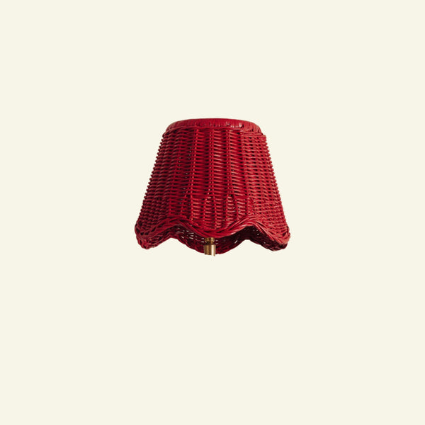 Mimi Scalloped Lampshade, Small Red