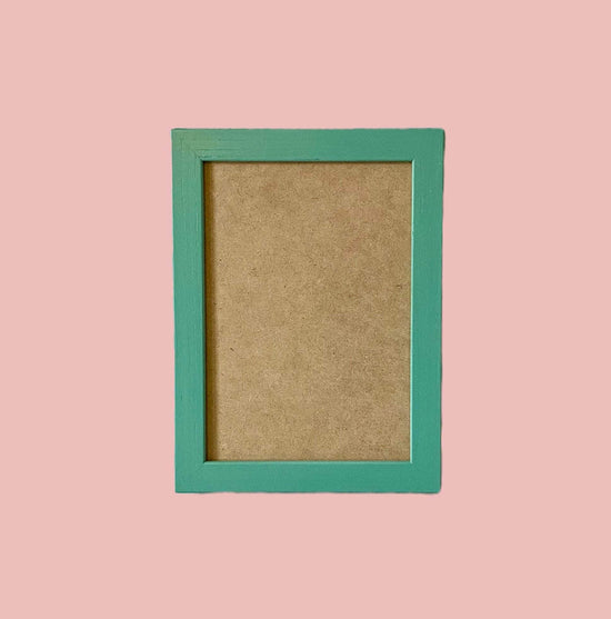 Painted Wood Picture Frame, Turquoise