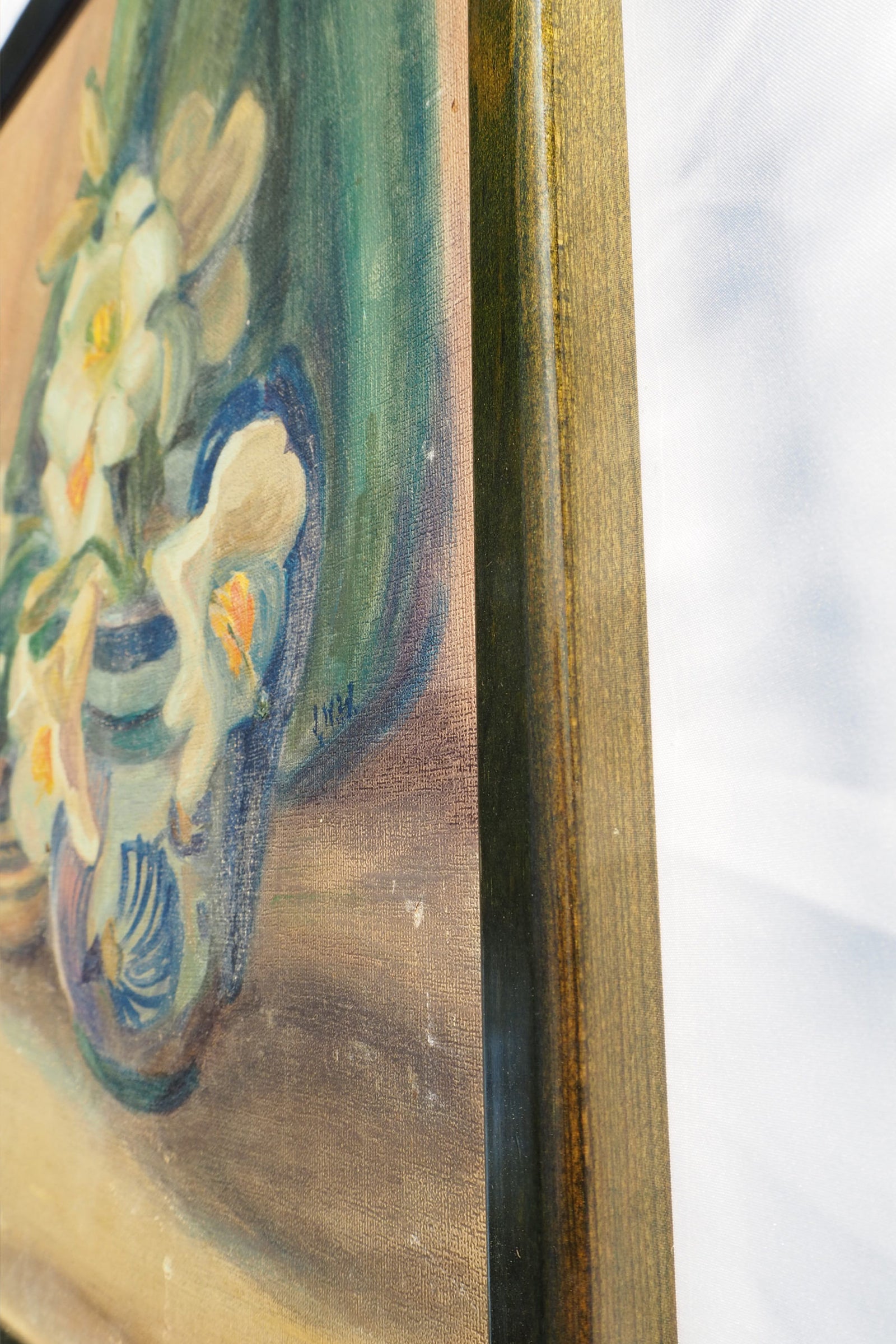 Vintage Oil on Board Still Life Painting