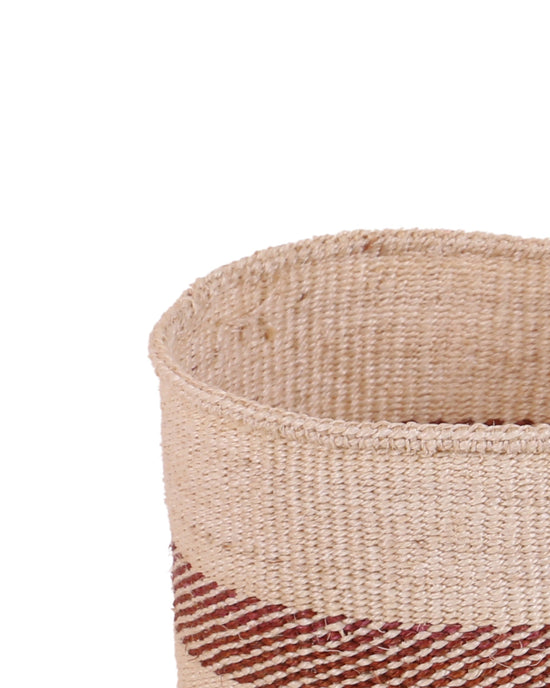 LISHA: Extra Small Brown and Natural  Sisal Basket