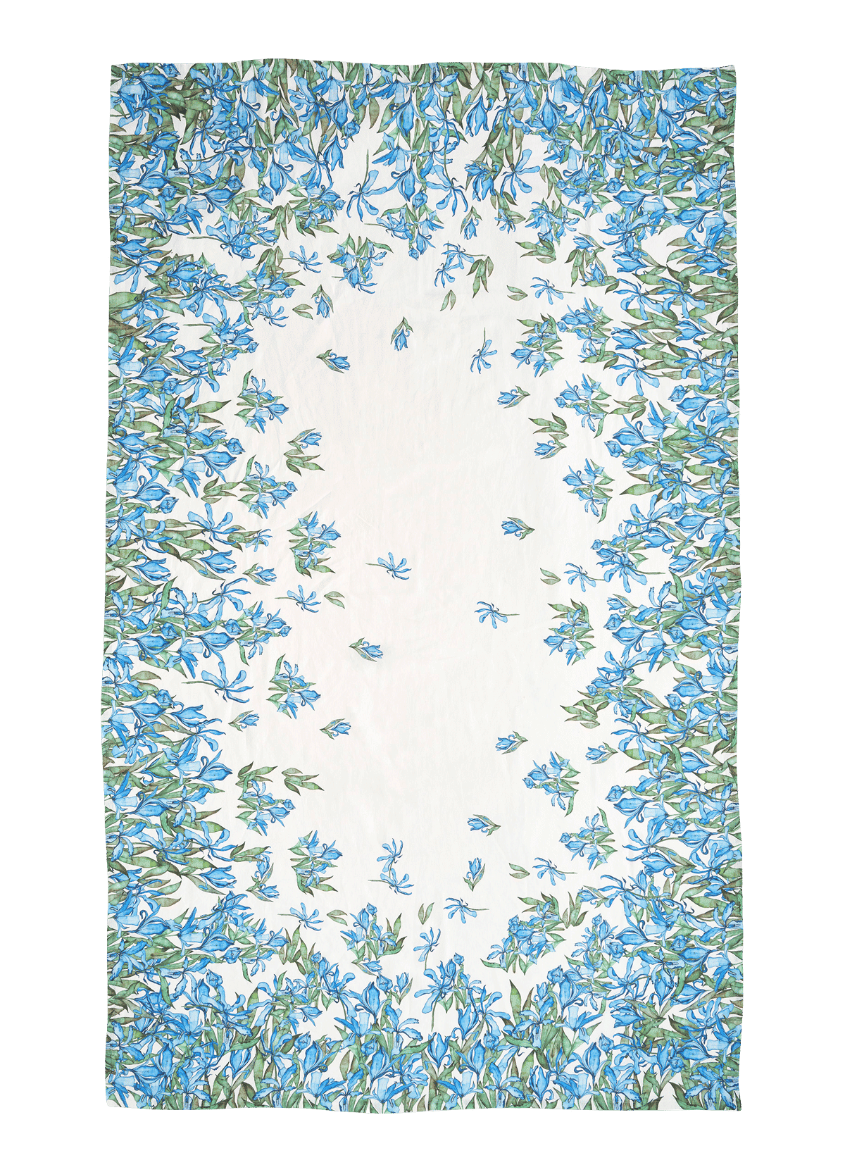 Iris Border Linen Table Cloth