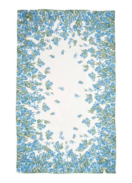Iris Border Linen Table Cloth