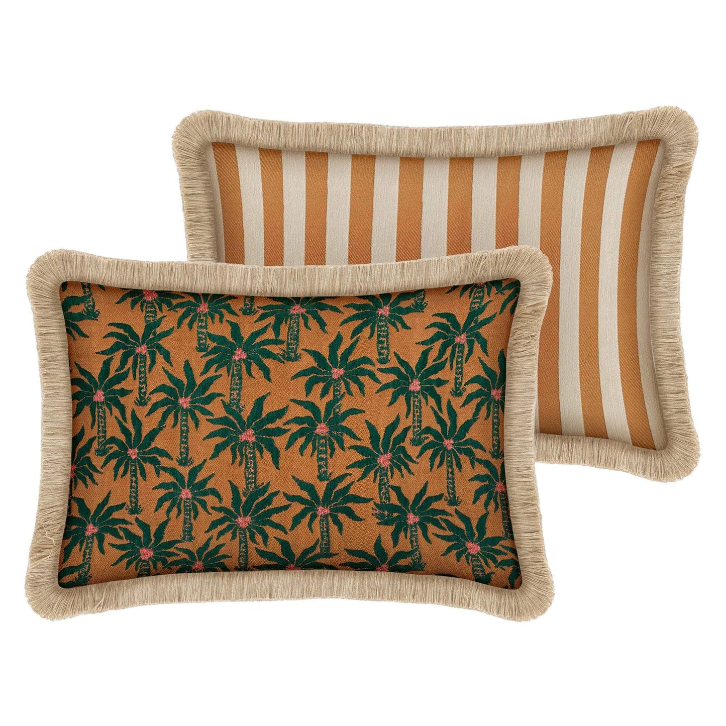Double Sided Cushion Laura Moss & Caramel x Jackie Caramel & Ecru