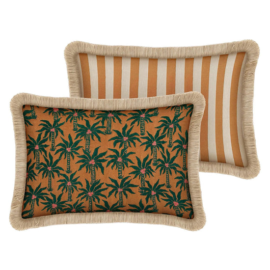 Double Sided Cushion Laura Moss & Caramel x Jackie Caramel & Ecru