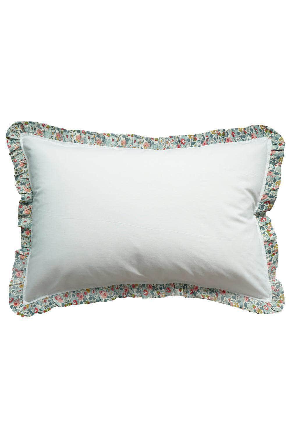 Frill Edge White Pillowcase Made With Liberty Fabric Betsy Grey