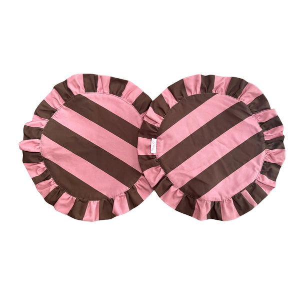 Darcy Placemat Pink/Brown Stripes - set of 2