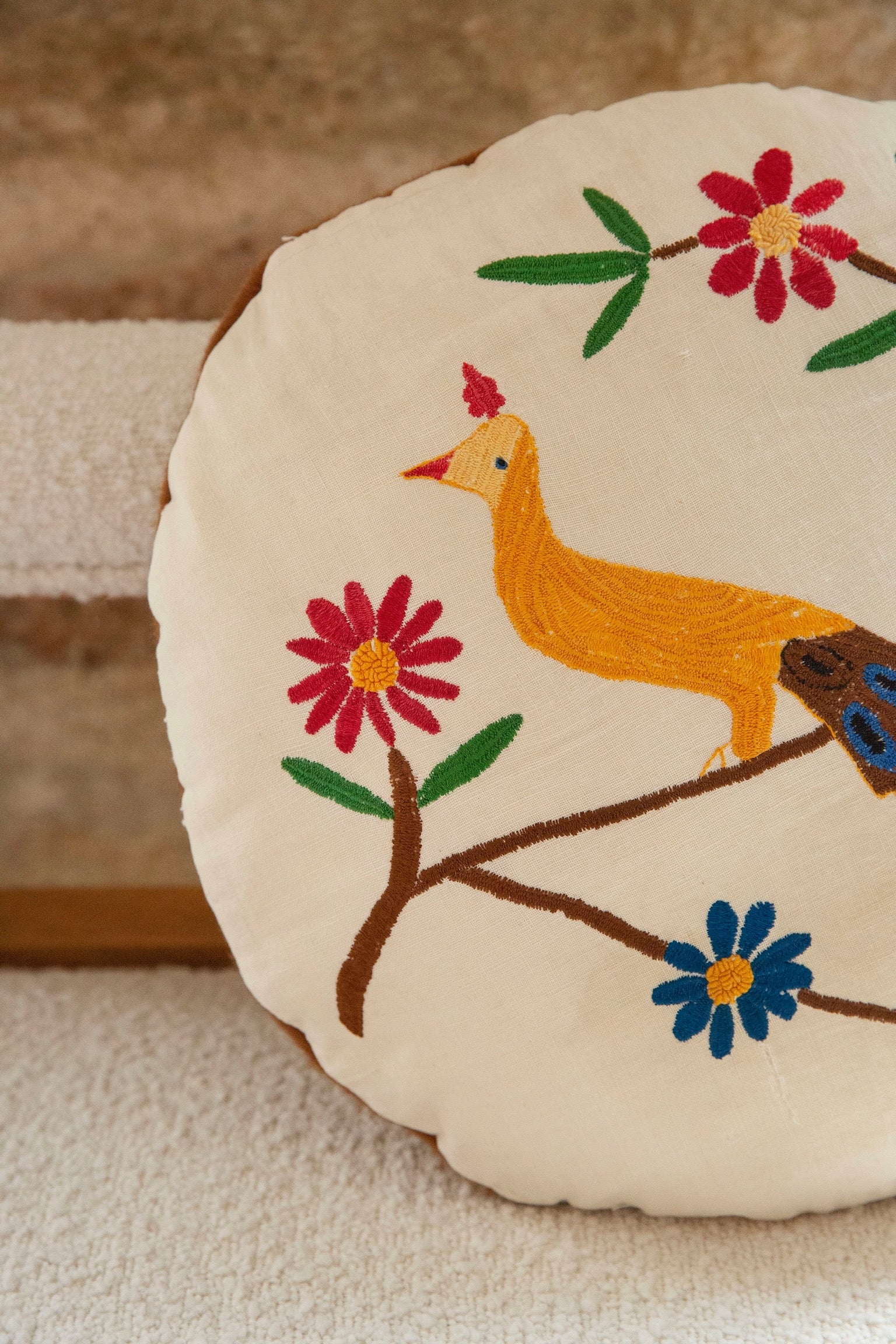 Delphi Peacock Vintage Pillow