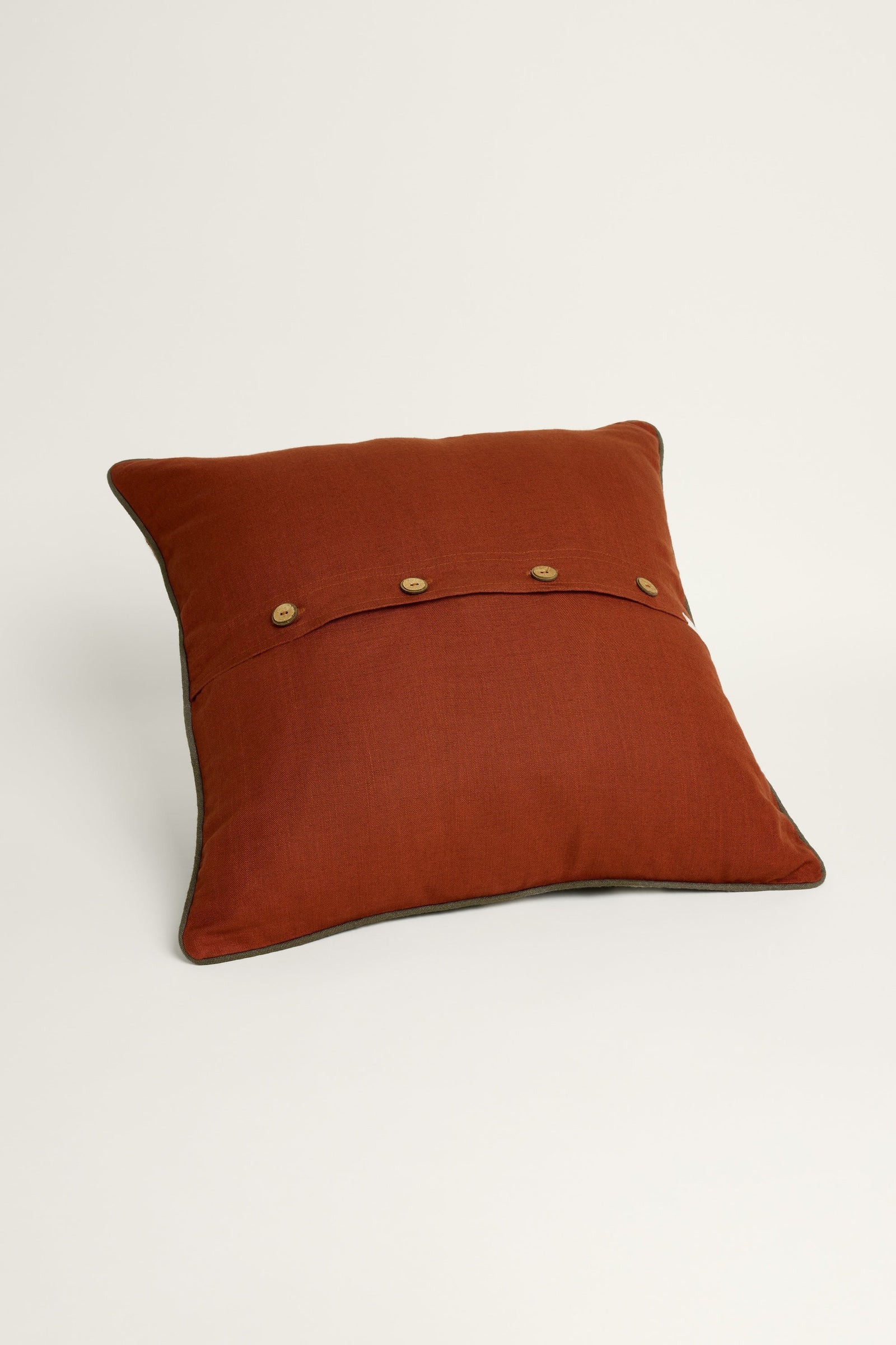 Marigold Cushion Cover - Green + Terracotta