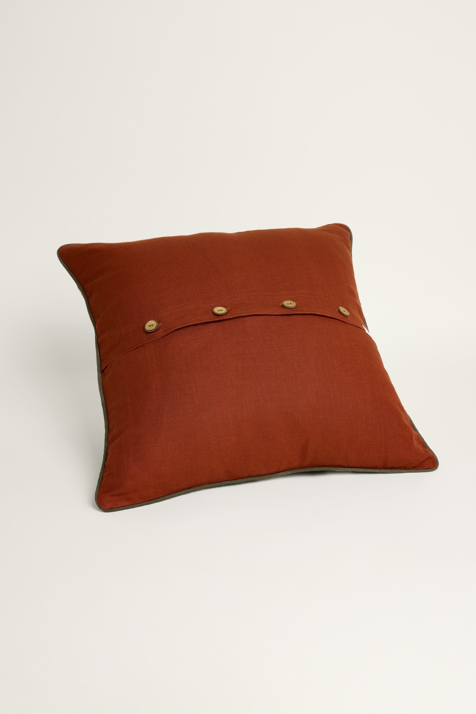 Marigold Cushion Cover - Green + Terracotta