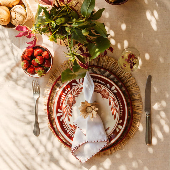 Side Plate -  Flor - Rust Red