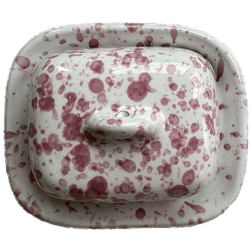 Mini Pink Splatter Butter Dish