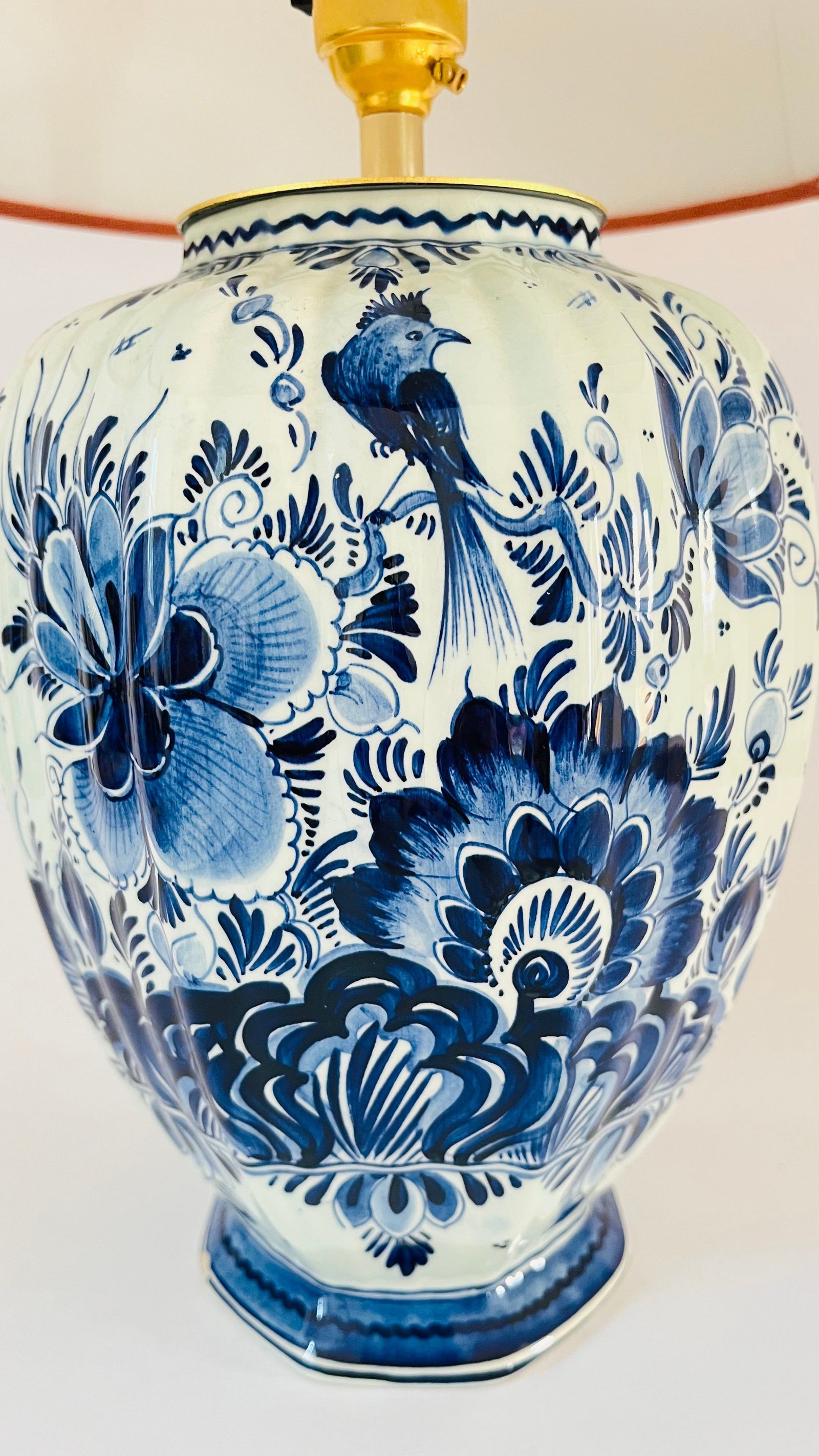 Antique Delft Bird Lamp