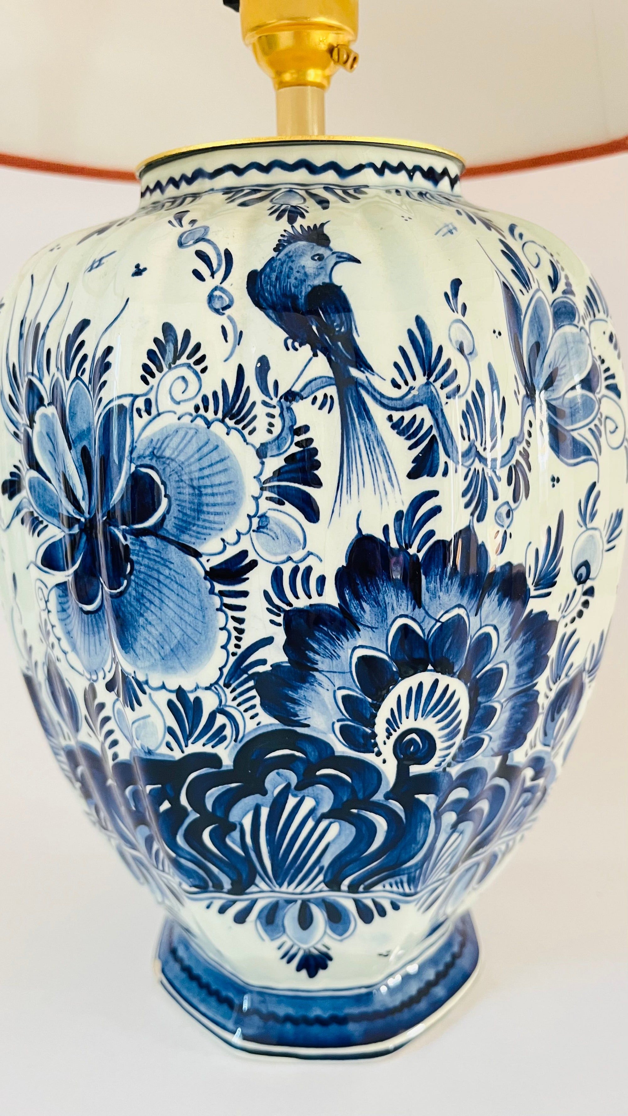 Antique Delft Bird Lamp