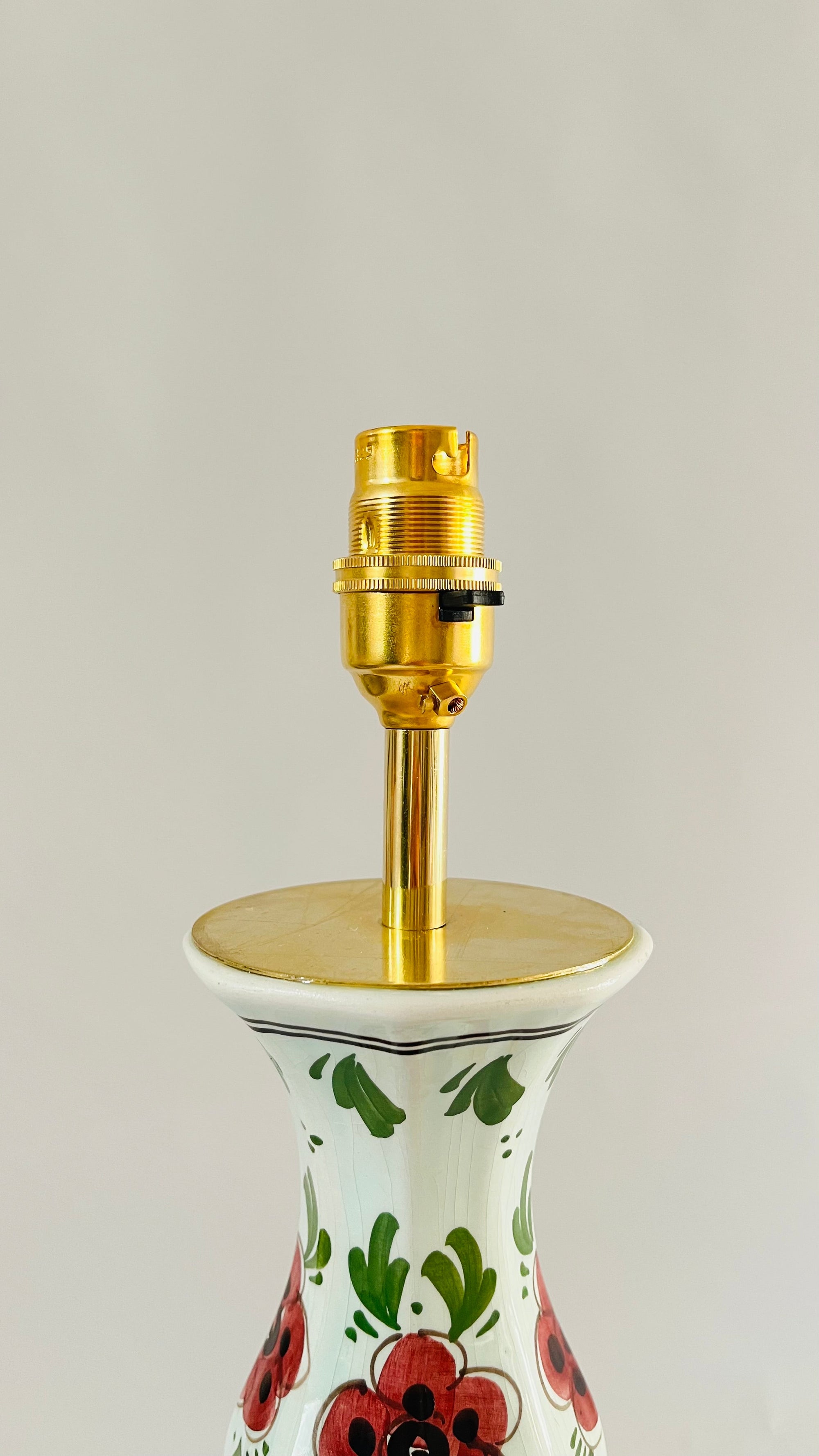 Antique Delft Polychrome Lamp