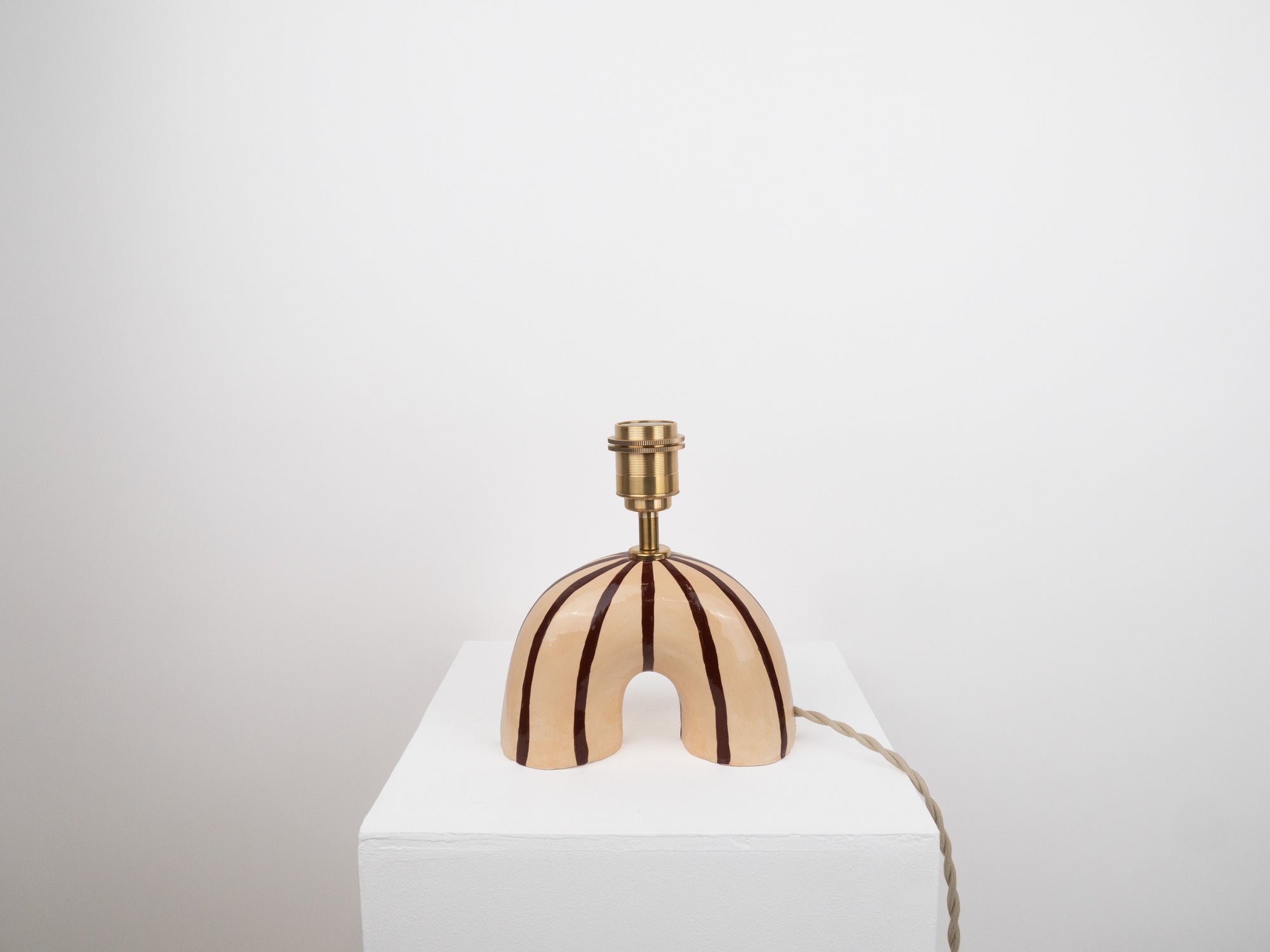 'Me' Table Lamp - Brown Stripes