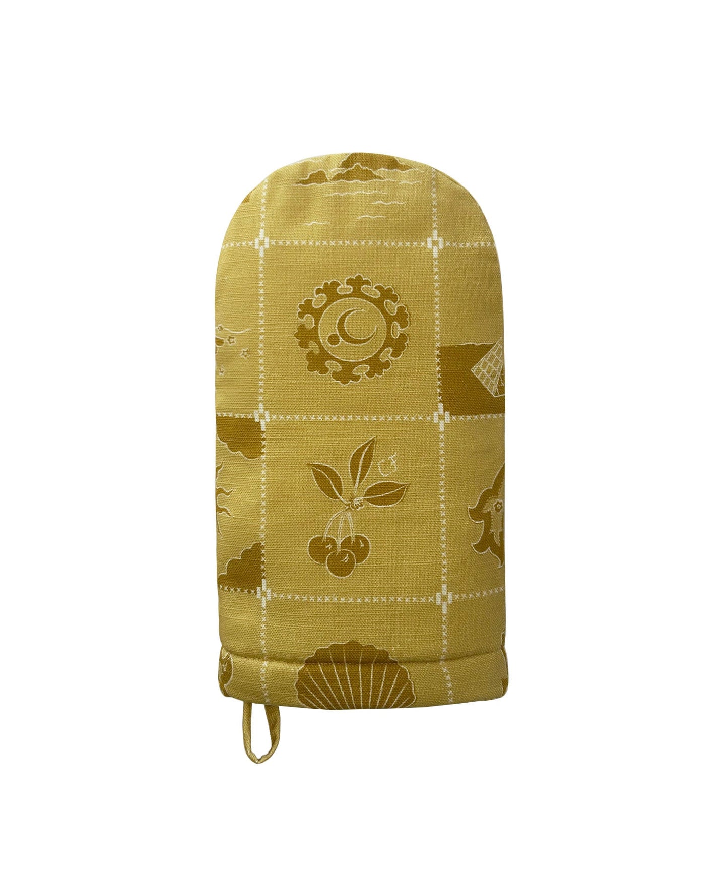 Redwork Oven Mitt in Yellow