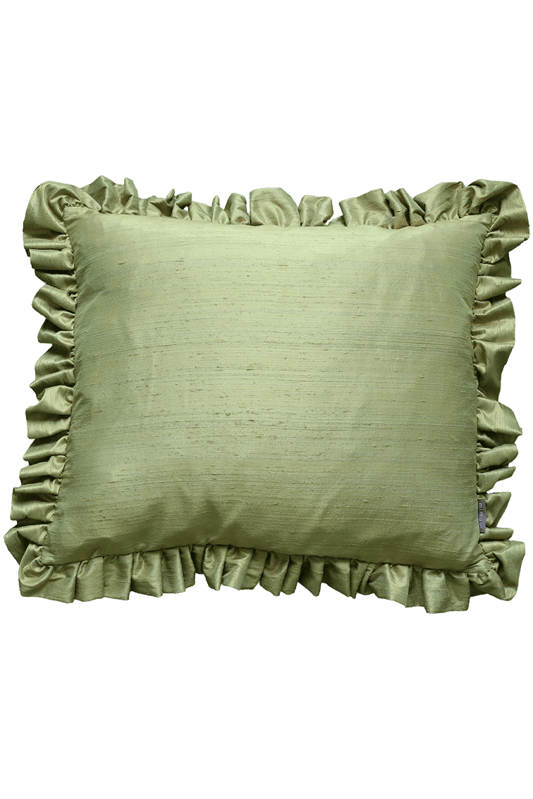 Ruffle Silk Cushion Pear