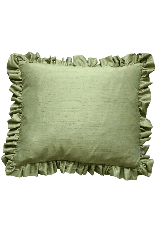 Ruffle Silk Cushion Pear