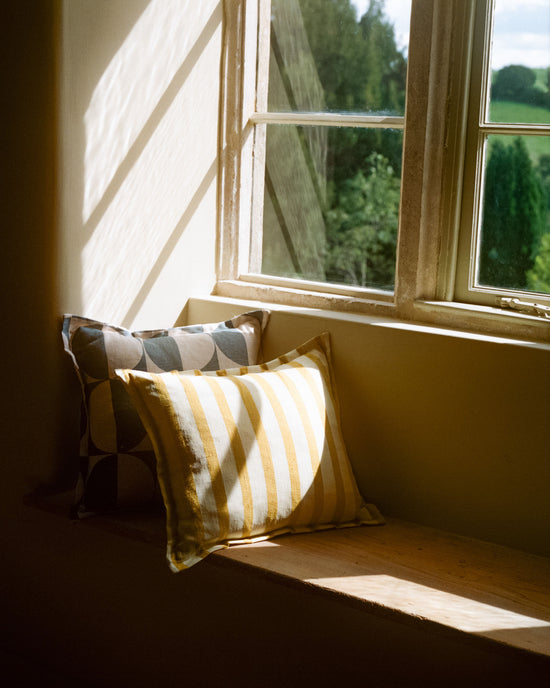 Lino Stripe Cushion (Yellow)
