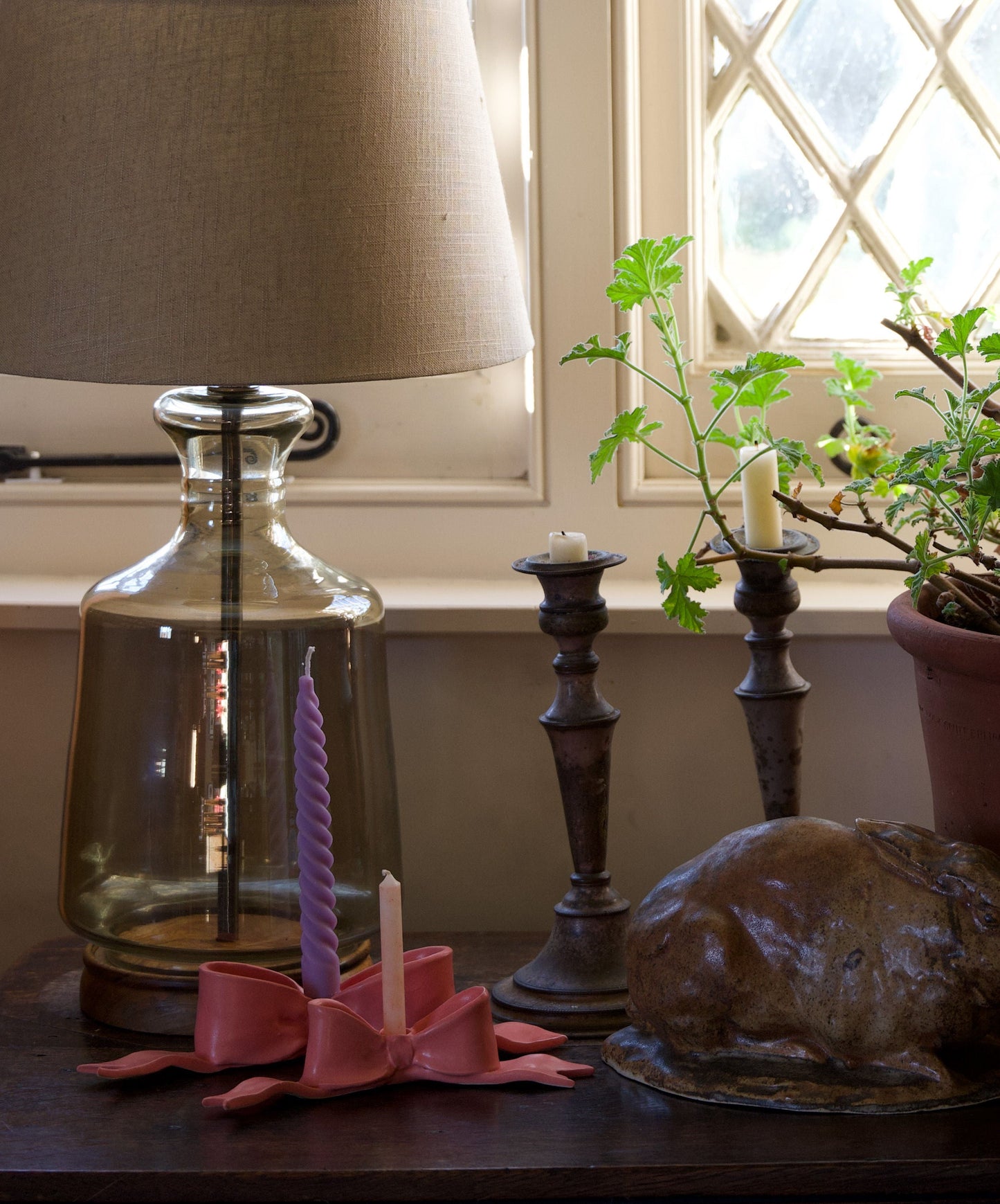 Pink Mini Bow Candlestick