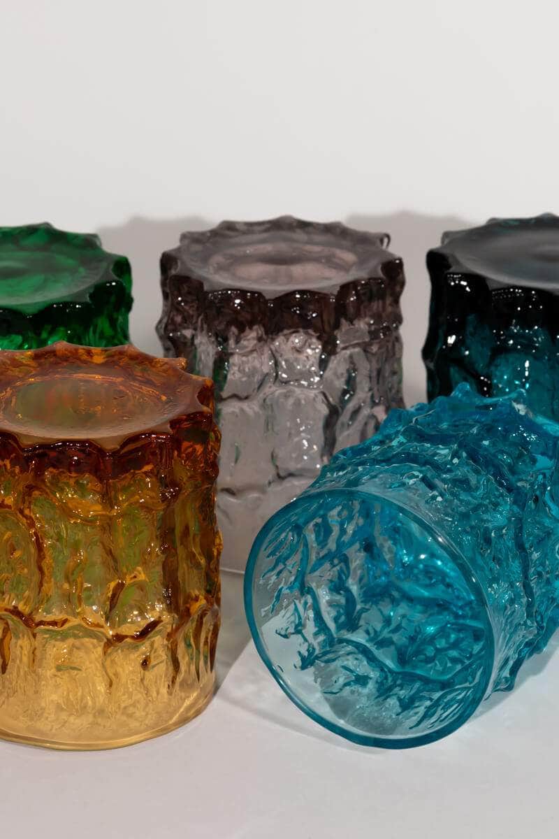 ‘Textured Bark’ Tumblers by Geoffrey Baxter, set of 5
