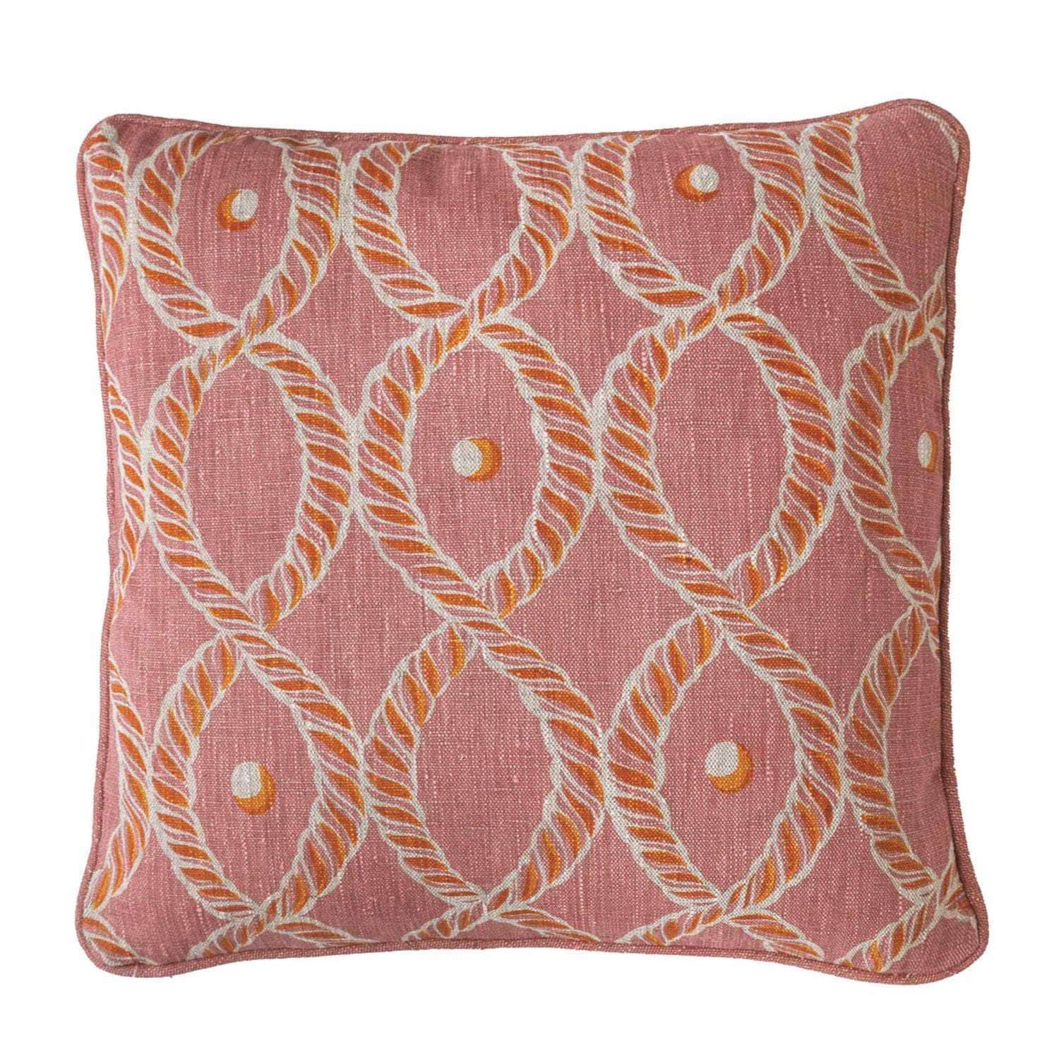 Dolly Small Piped Cushion in Pink and Gold
