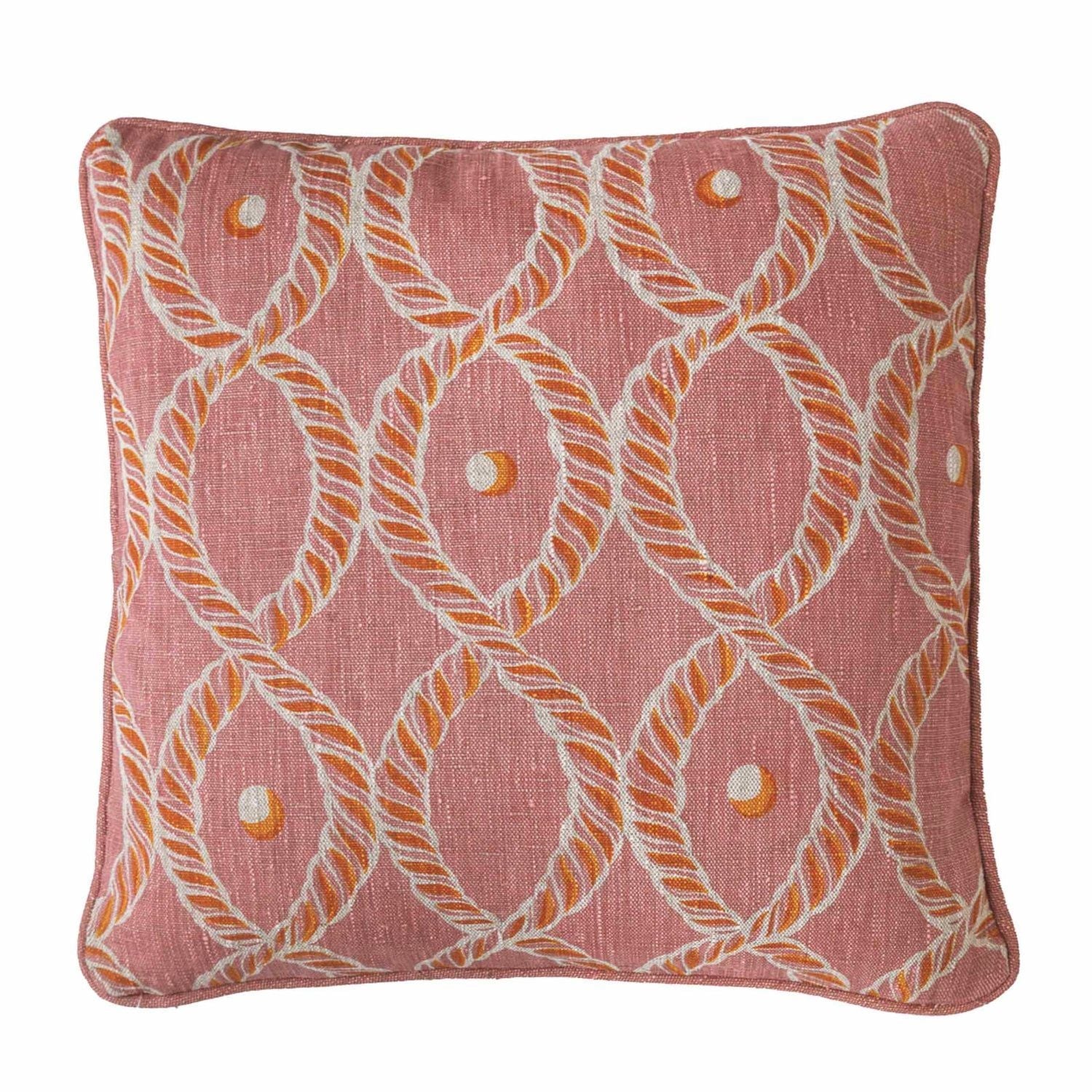 Dolly Small Piped Cushion in Pink and Gold