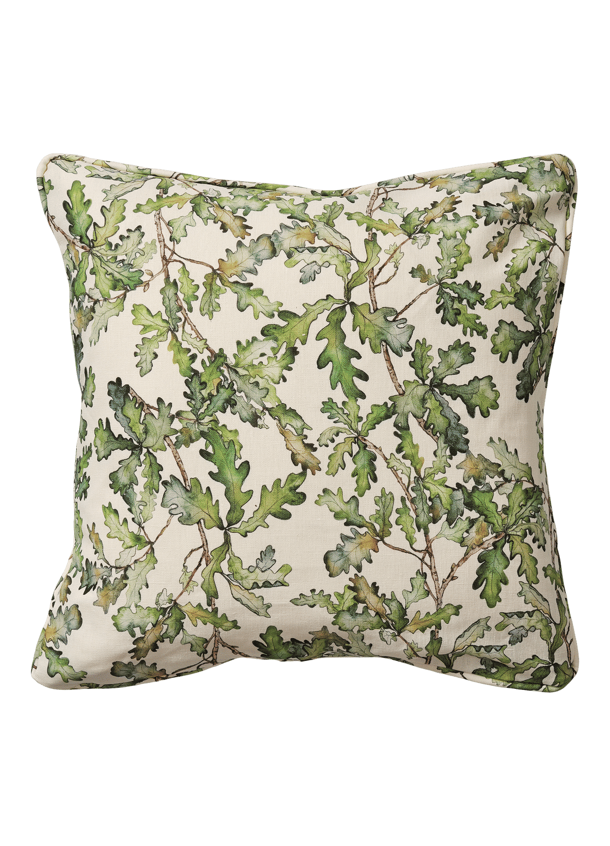Square Oak Leaf Cushion with Piping