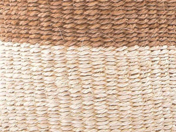 CHAMA: Khaki & White Colour Block Storage Basket