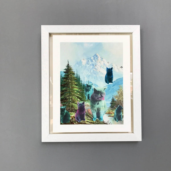 Pastel Cats In The Mountains Giclee Print