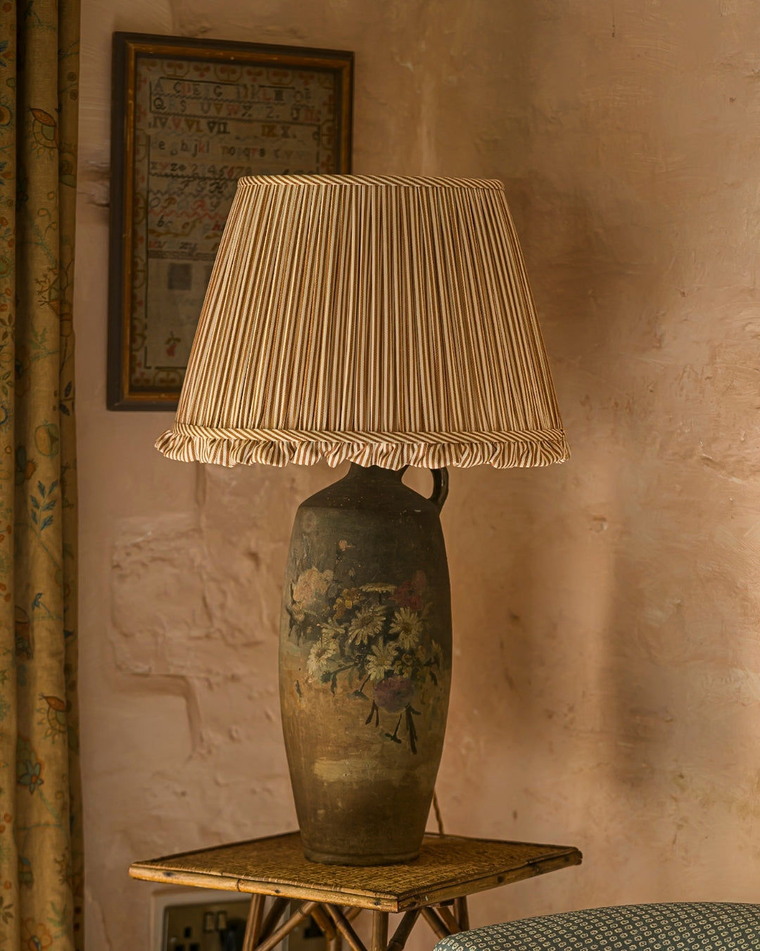 The Fine Stripe in Ochre Wall Light Lampshade