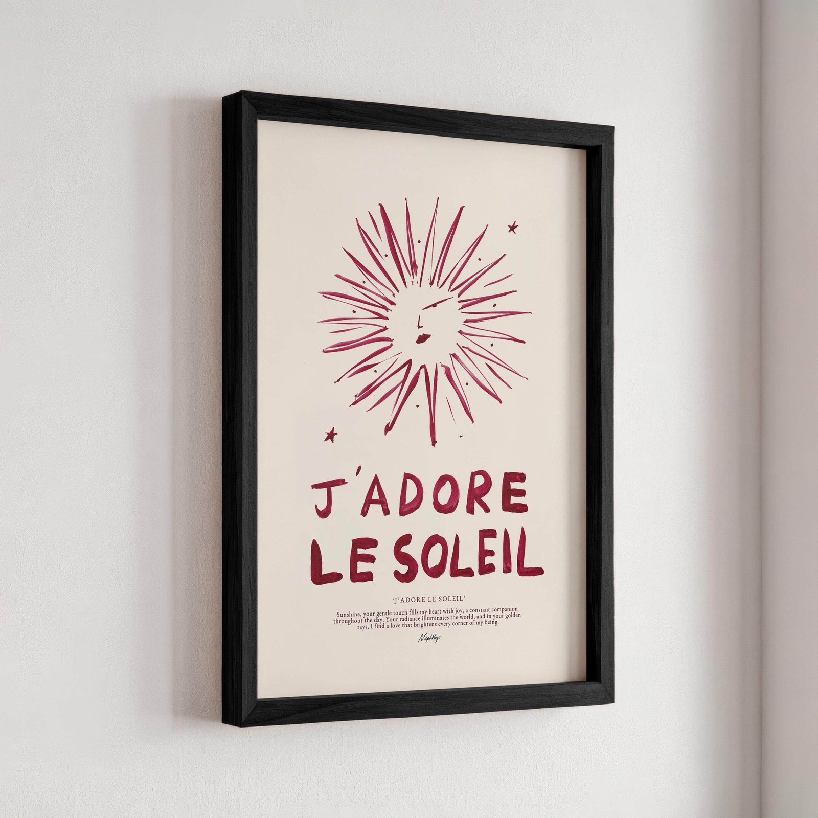 J'adore Le Soleil Print(Brush Stroke Red)
