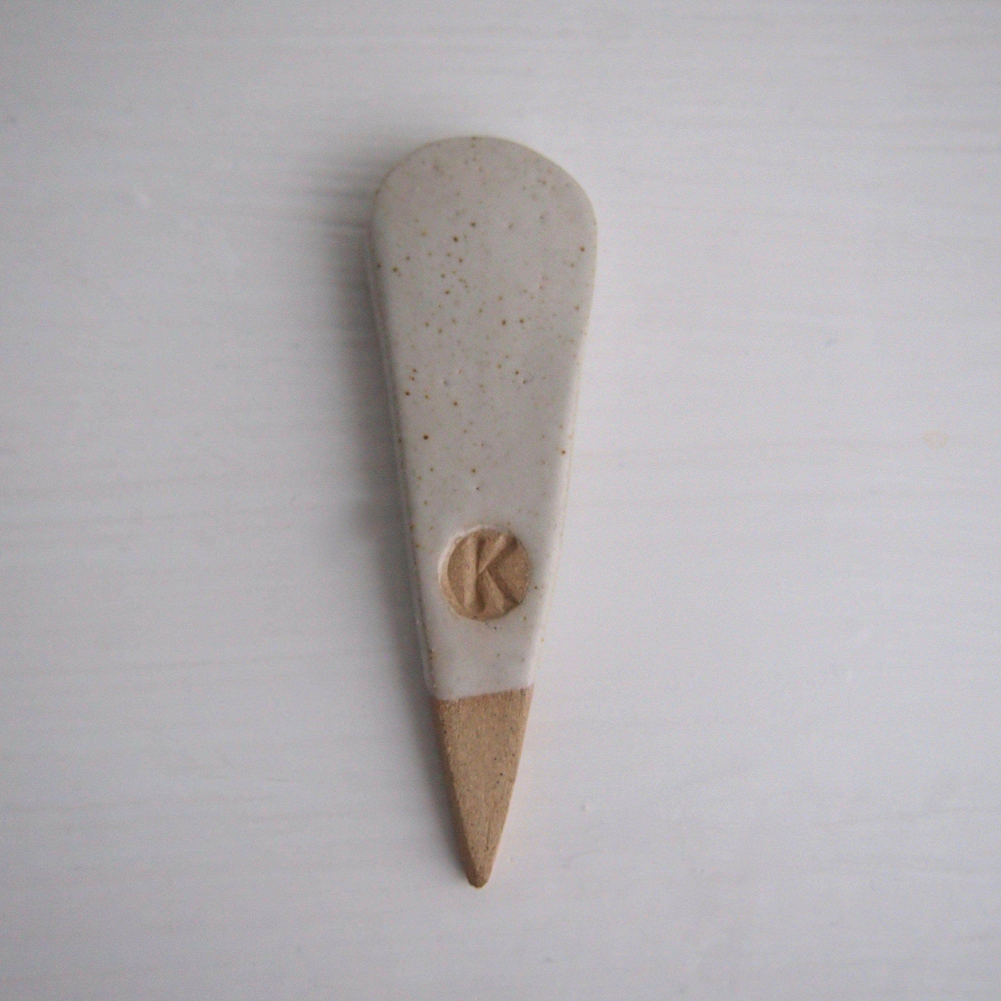 Handmade Mini White Ceramic Salt or Spice Spoon