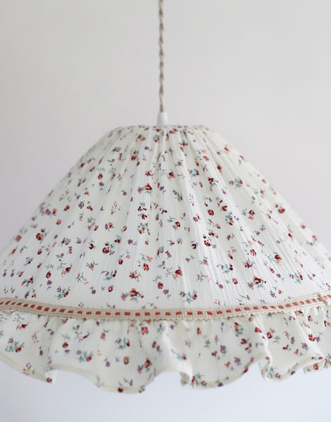 Emilia Conical Pendant Light with Ruffle in ‘Tiny Flowers’ Print
