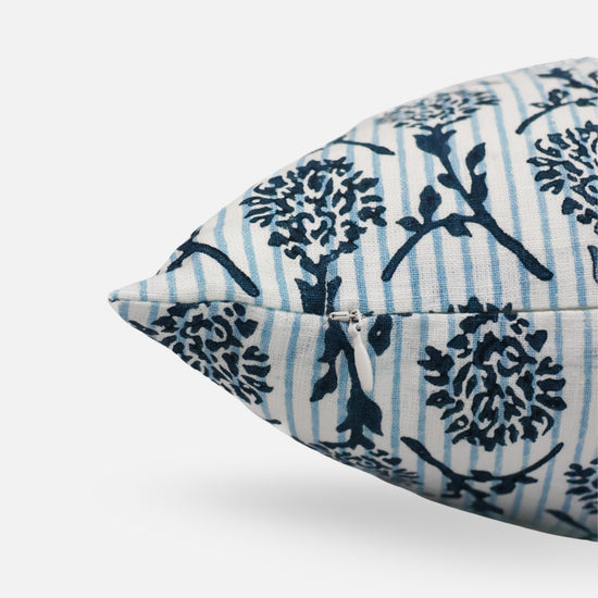 Nikhar Pure Linen Throw Pillow Cover - Serene Blue