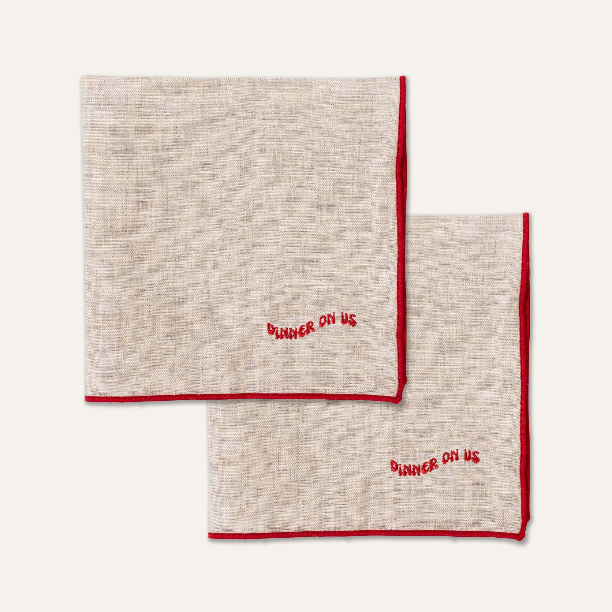 Dinner On Us Linen Napkins - Set of 2